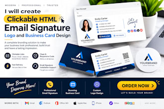 design clickable HTML email signature logo and business card for your business