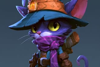 draw professional 2d game character artwork