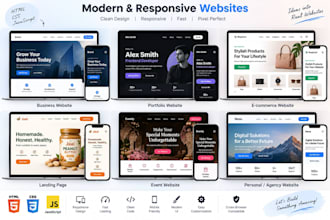 create responsive HTML CSS javascript website