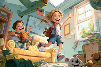 draw children book illustration and ebook fromatting