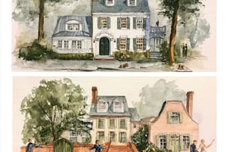 create a custom watercolor home illustration