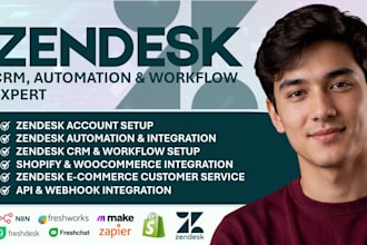 integrate zendesk crm, freshdesk flodesk, freshwork, zoho crm zapier freshsales