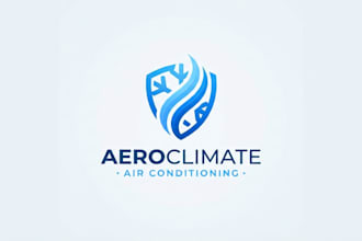 design a modern air conditioning logo for your brand