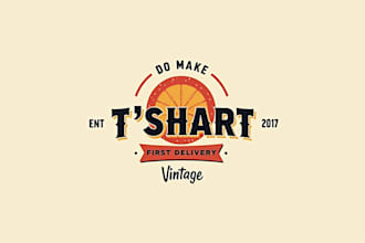 do make t shart vintage logo design with first delivery