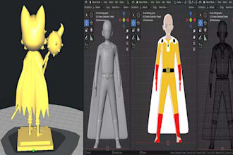 turn 2d image to 3d action figure,3d printable figurine miniature stl for print