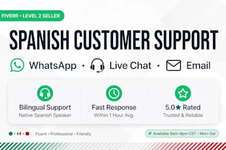 be your spanish customer support for whatsapp and chat