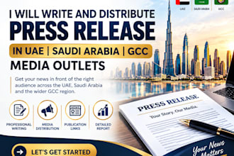 write and distribute press release in uae saudi arabia gcc