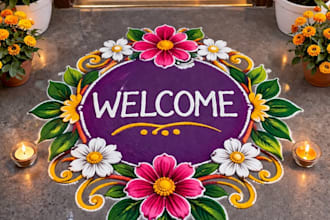 design beautiful custom rangoli, kolam and muggu for diwali and festivals
