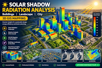 develop solar shadow radiation analysis buildings landscape city 3d gis mapping