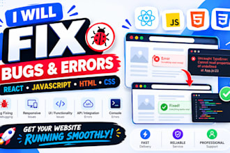 fix bugs and errors in your react or javascript website
