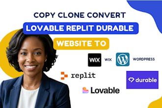 copy clone convert lovable website replit durable website to wix wordpress