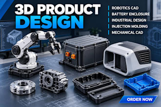 3d cad design robotics cad industrial product battery enclosures 3d modeling