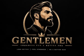 design a professional , male, masculine, grooming or character man logo
