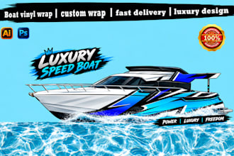 design professional boat, ski, jet, surfboard, watercraft, yacht wrap