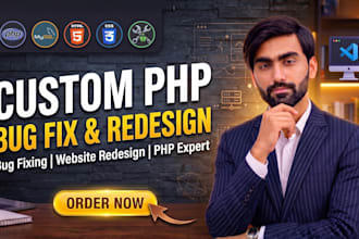 fix PHP bugs and errors and design or redesign PHP websites