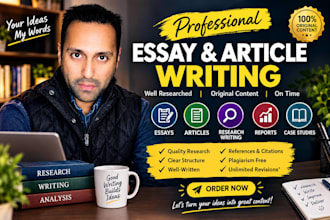 write well researched essays, articles, reports and case studies