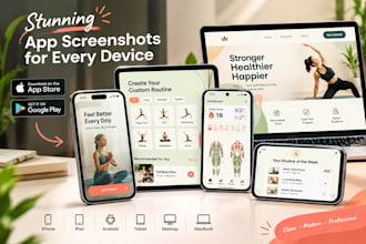 design app screenshots for app store ipad tablet desktop and macbook