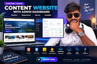 build a dynamic website with custom admin dashboard