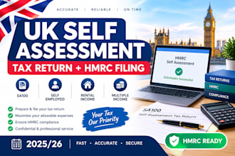 prepare UK self assessment tax return and file to hmrc