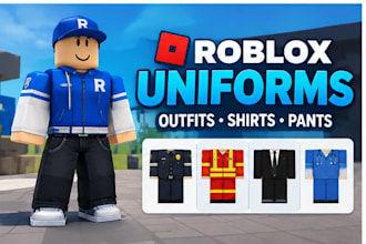 design custom roblox uniforms, outfits, shirts and pants