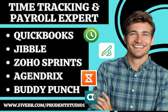 setup time tracking payroll system via jibble zoho sprints quickbooks agendrix