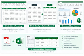 do data entry, excel work and export documentation