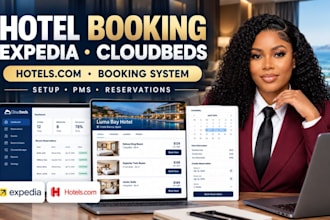 setup expedia, hotelcom and cloudbeds hotel booking system