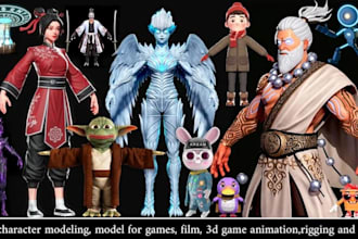 design 3d character modeling, animation, game  model and game vfx