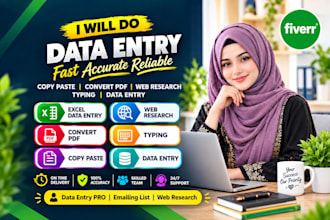 do data entry, excel, web scraping, product upload and lead generation