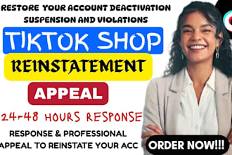 do reinstatement appeal to fix suspended tiktok shop and deactivated account