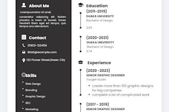 design a professional CV or resume in canva
