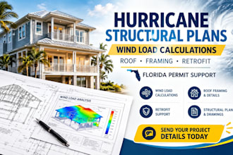 design hurricane wind load structural plans and roof retrofit for florida permit
