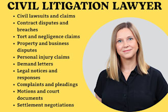 be your civil litigation attorney and help you get justice in US,UK,uae