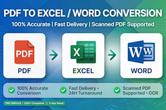 convert pdf to excel scanned pdf to word ai data entry