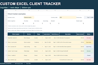 customize an excel client inquiry and follow up tracker