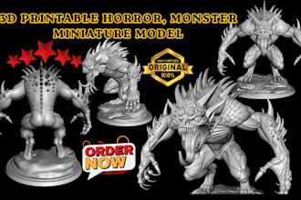 3d model custom horror miniature, dnd monster miniature, tabletop miniature