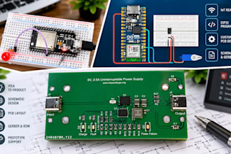 do custom electronics pcb circuit design schematic esp32 programming iot project