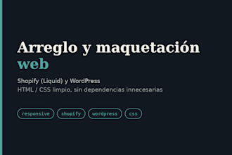 arreglaré y maquetaré tu tienda shopify o web wordpress