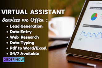 be your virtual assisant for data entry,web research