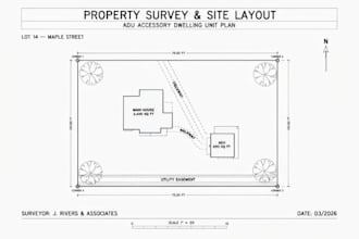 draft adu floor plan site plan permit drawings for washington USA