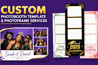 design photobooth template, photo frame for birthday beach party, wedding event