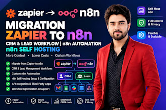 migration zapier to n8n, CRM and lead workflow, n8n automation, n8n self hosting