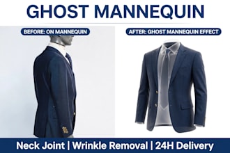 do ghost mannequin neck joint and wrinkle removal