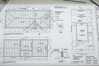 draft roof framing floor framing site permit plan for illinois USA