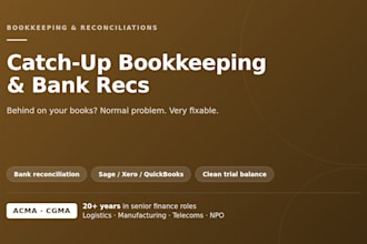 do your catch up bookkeeping and bank reconciliations