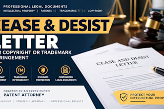 draft a cease and desist letter for copyright or trademark infringement