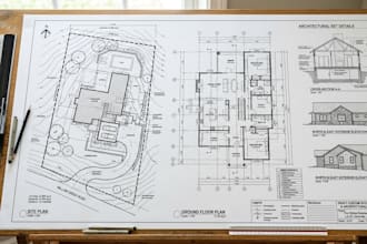 draft custom site plan floor plan architectural set for colorado USA