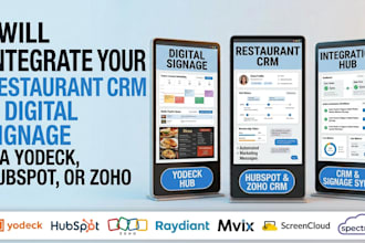 integrate your restaurant CRM and digital signage yodeck, hubspot, or zoho