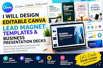 design editable canva lead magnet templates and business presentation decks