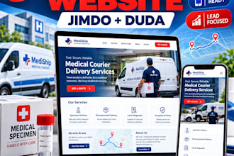 design a professional duda website and responsive jimdo medical courier website